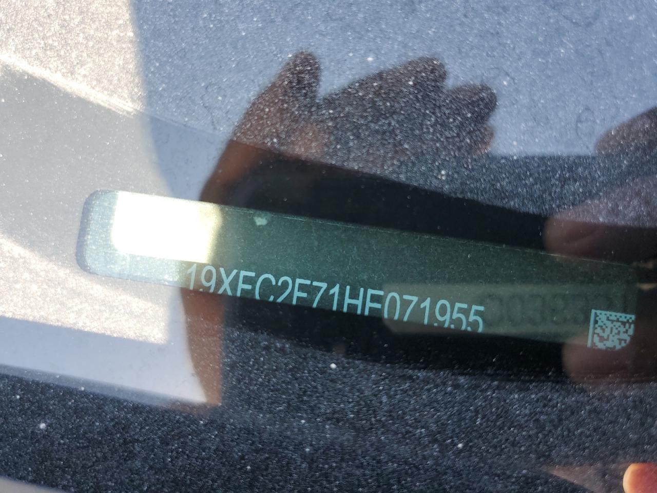 19XFC2F71HE071955 2017 Honda Civic Ex