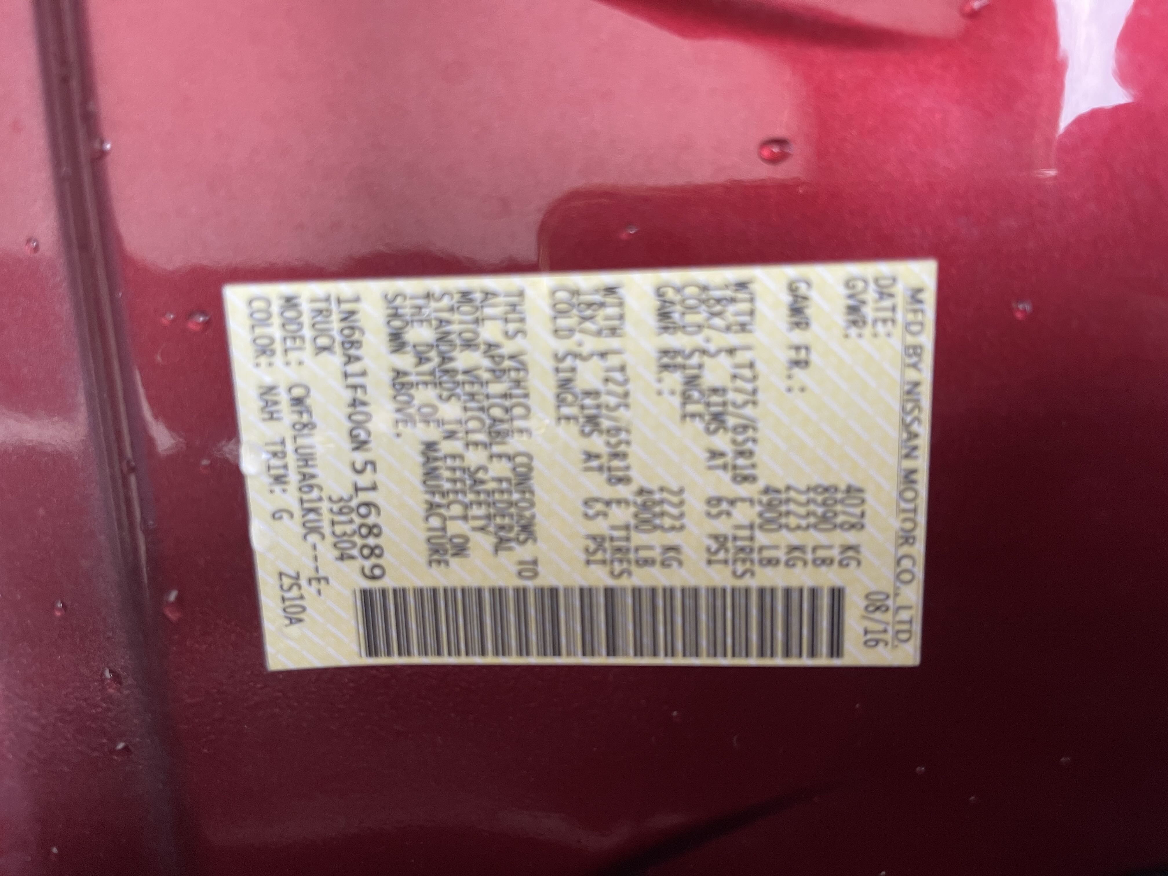 2016 Nissan Titan Xd Sl vin: 1N6BA1F40GN516889