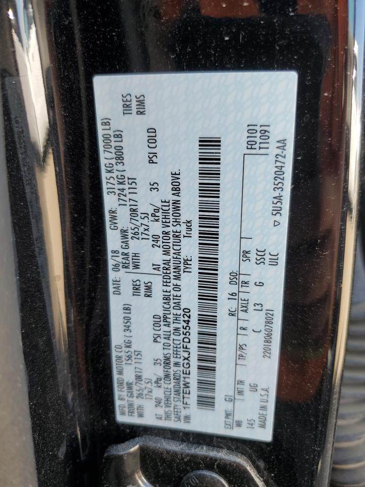 1FTEW1EGXJFD55420 2018 Ford F150 Supercrew 1FTEW1EGXJFD55420 2018 Ford F150 Supercrew
