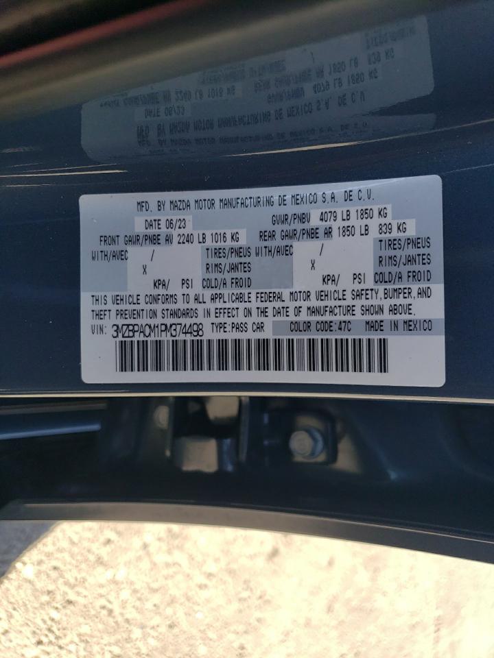 2023 Mazda 3 Preferred VIN: 3MZBPACM1PM374498 Lot: 67550484