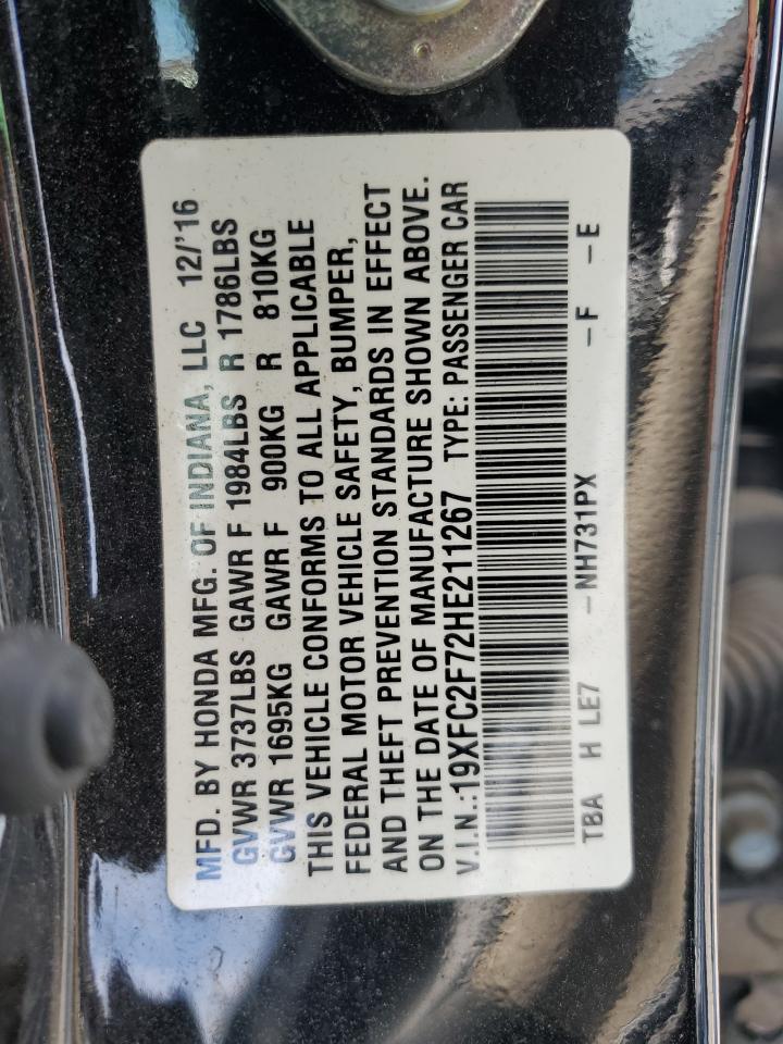 19XFC2F72HE211267 2017 Honda Civic Ex