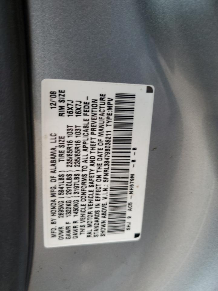 5FNRL38479B036211 2009 Honda Odyssey Ex