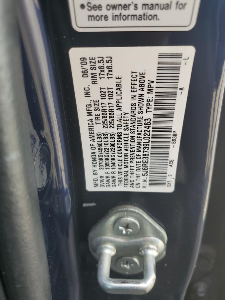 2009 Honda Cr-V Exl VIN: 5J6RE38739L022463 Lot: 66705034