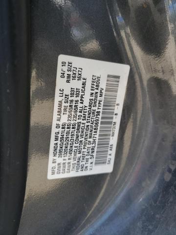 2010 HONDA ODYSSEY EX 5FNRL3H71AB069798  69069754