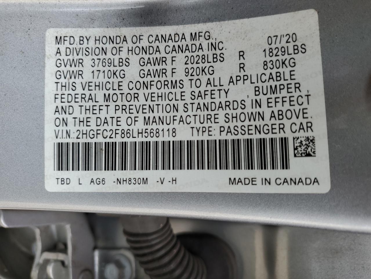 2HGFC2F86LH568118 2020 HONDA CIVIC - Image 15