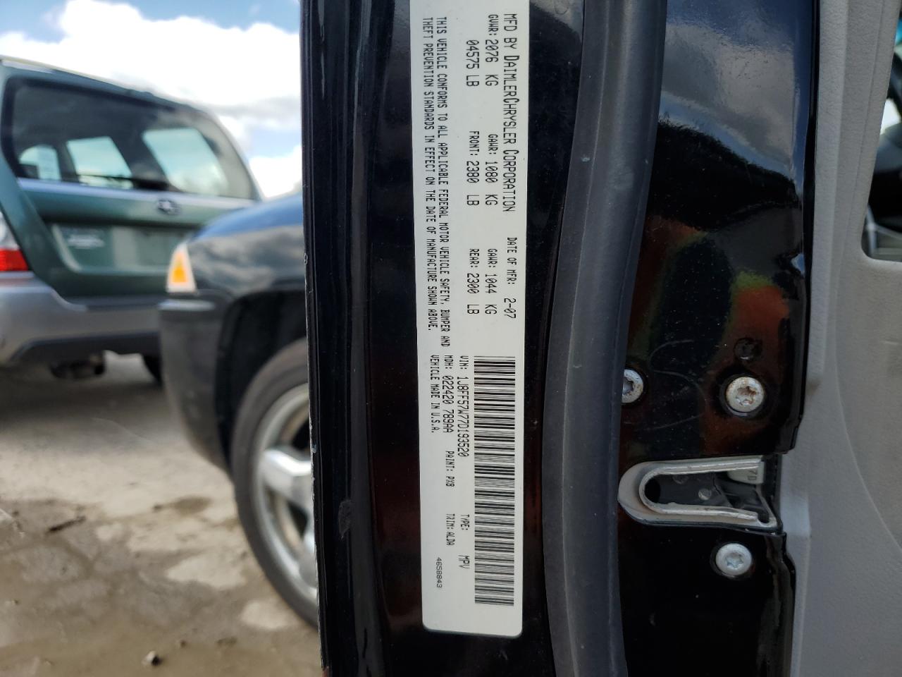 2007 Jeep Compass Limited VIN: 1J8FF57W77D193520 Lot: 65638004