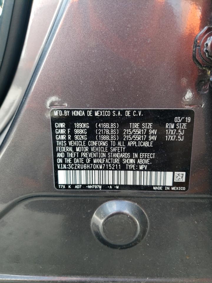 3CZRU6H70KM715211 2019 Honda Hr-V Exl