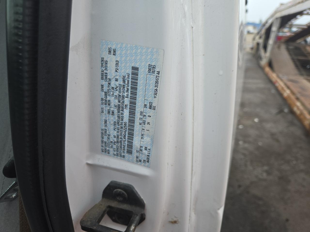 2009 Ford Econoline E350 Super Duty Wagon VIN: 1FBNE31L49DA22580 Lot: 67491484