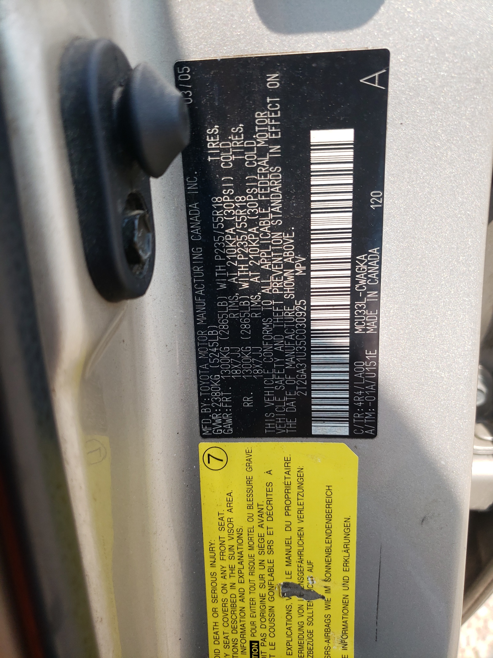 2T2GA31U35C030925 2005 Lexus Rx 330