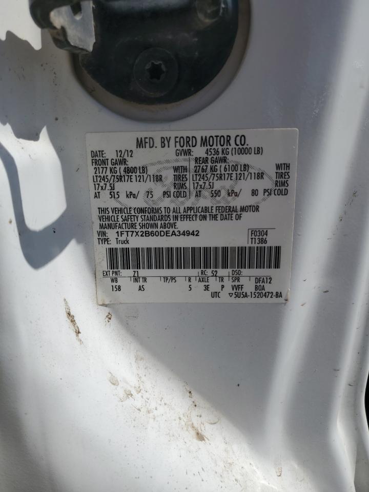 2013 Ford F250 Super Duty VIN: 1FT7X2B60DEA34942 Lot: 67488584