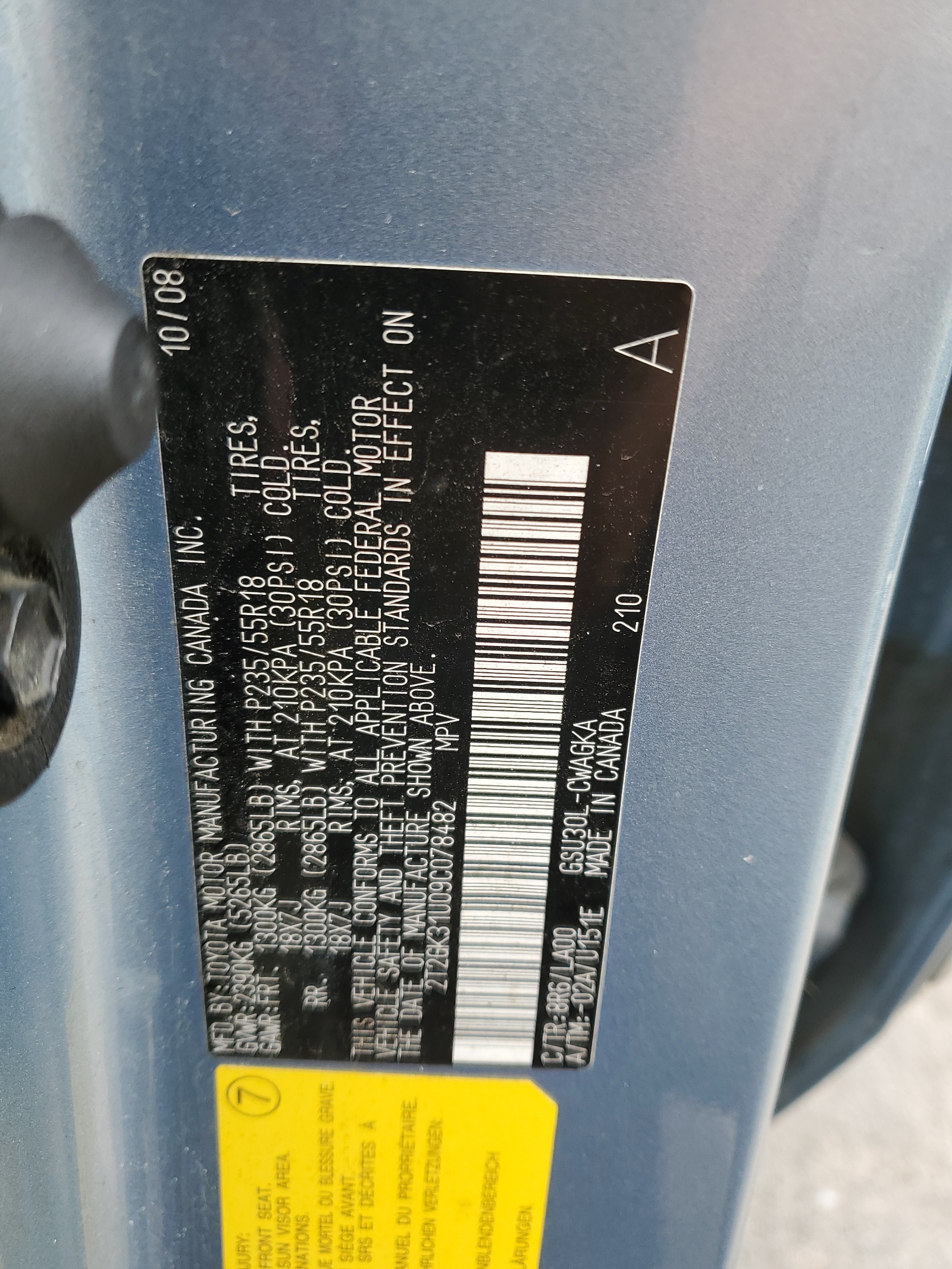 2T2GK31U09C078482 2009 Lexus Rx 350