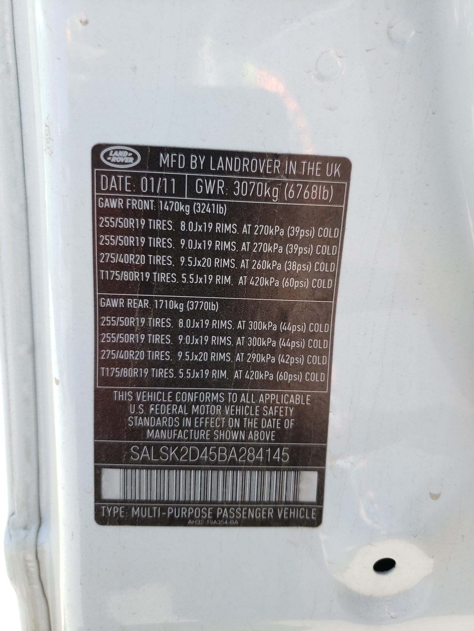 SALSK2D45BA284145 2011 Land Rover Range Rover Sport Lux