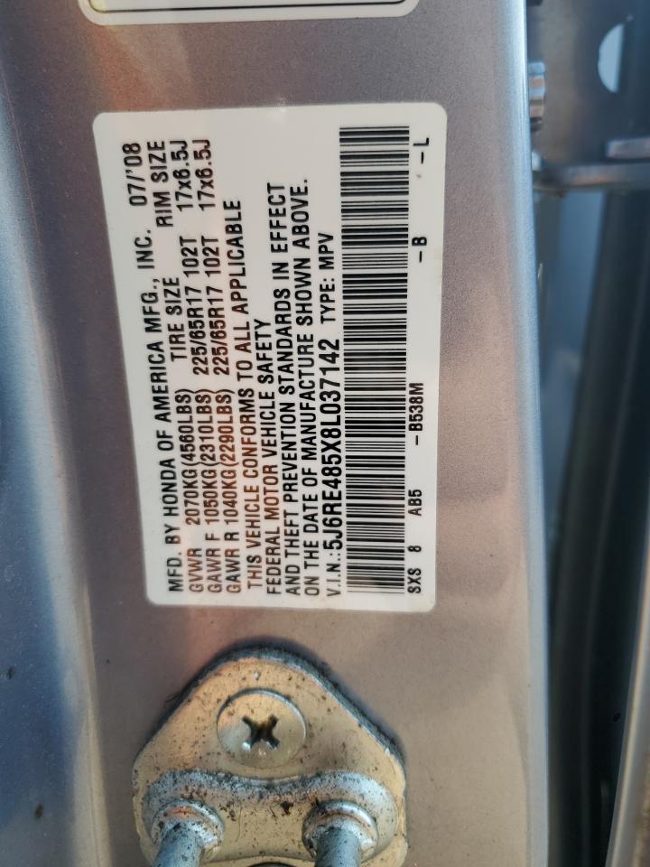 2008 Honda Cr-V Ex VIN: 5J6RE485X8L037142 Lot: 64984694