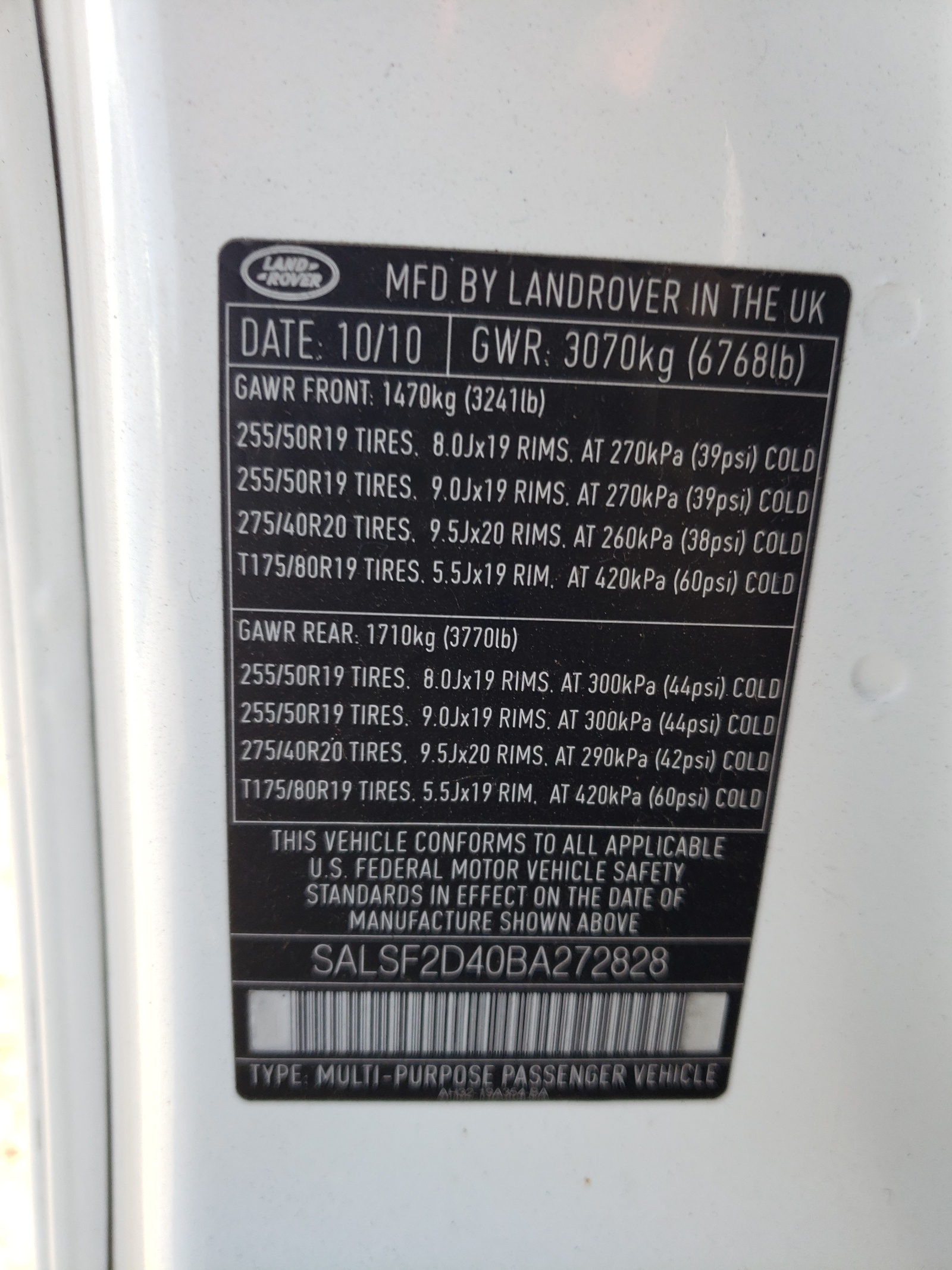 SALSF2D40BA272828 2011 Land Rover Range Rover Sport Hse