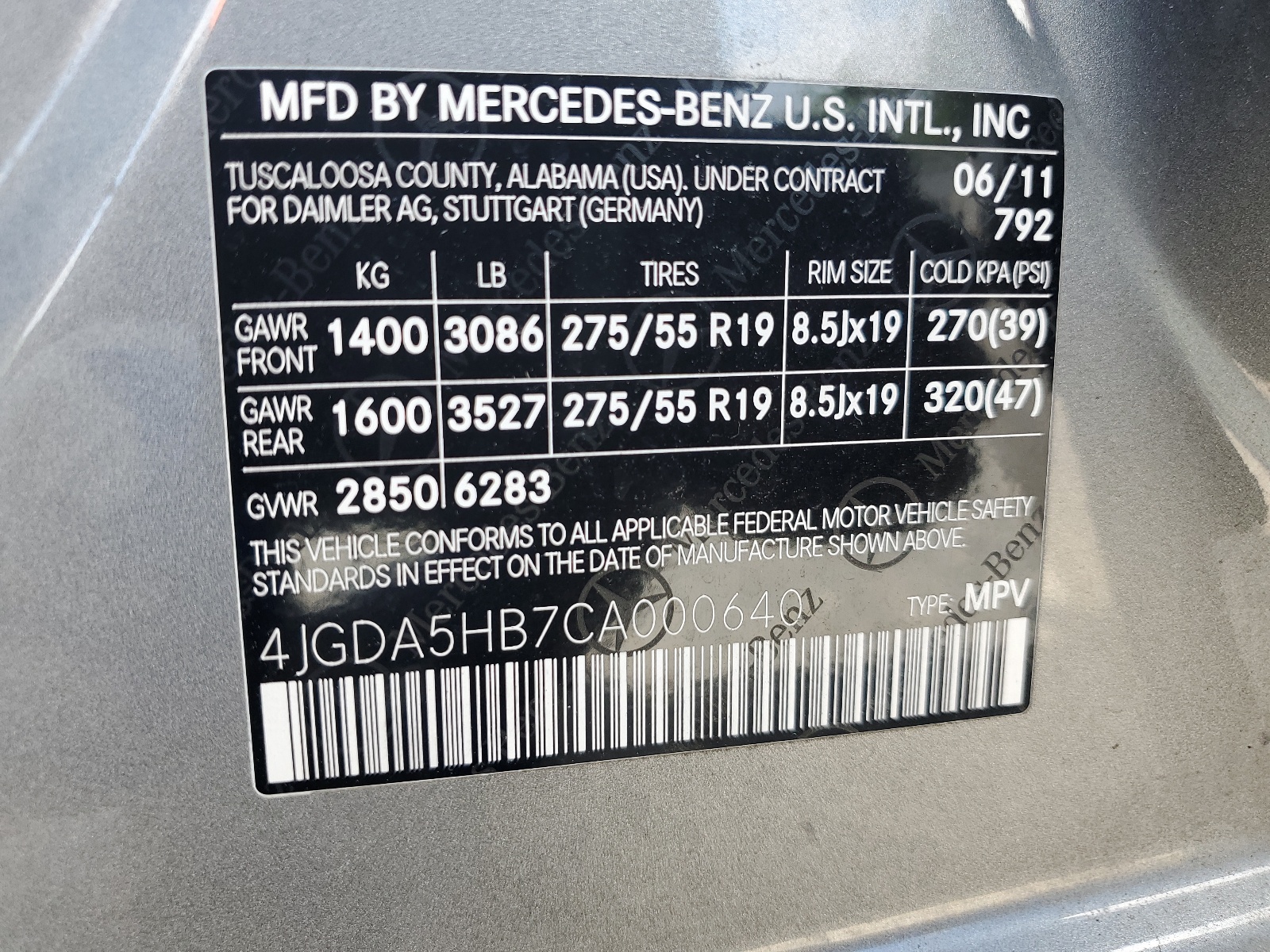 4JGDA5HB7CA000640 2012 Mercedes-Benz Ml 350 4Matic