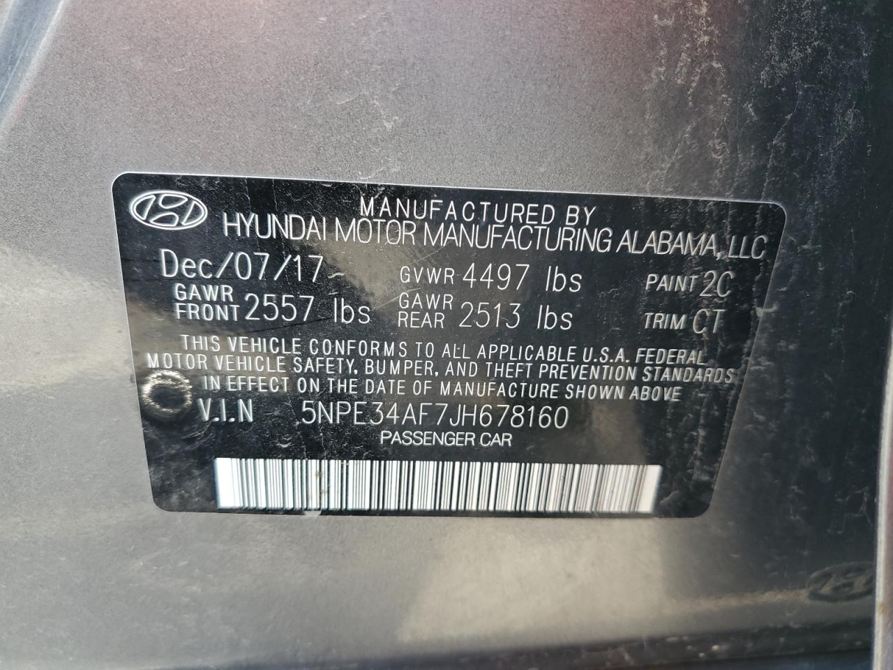 5NPE34AF7JH678160 2018 Hyundai Sonata Sport