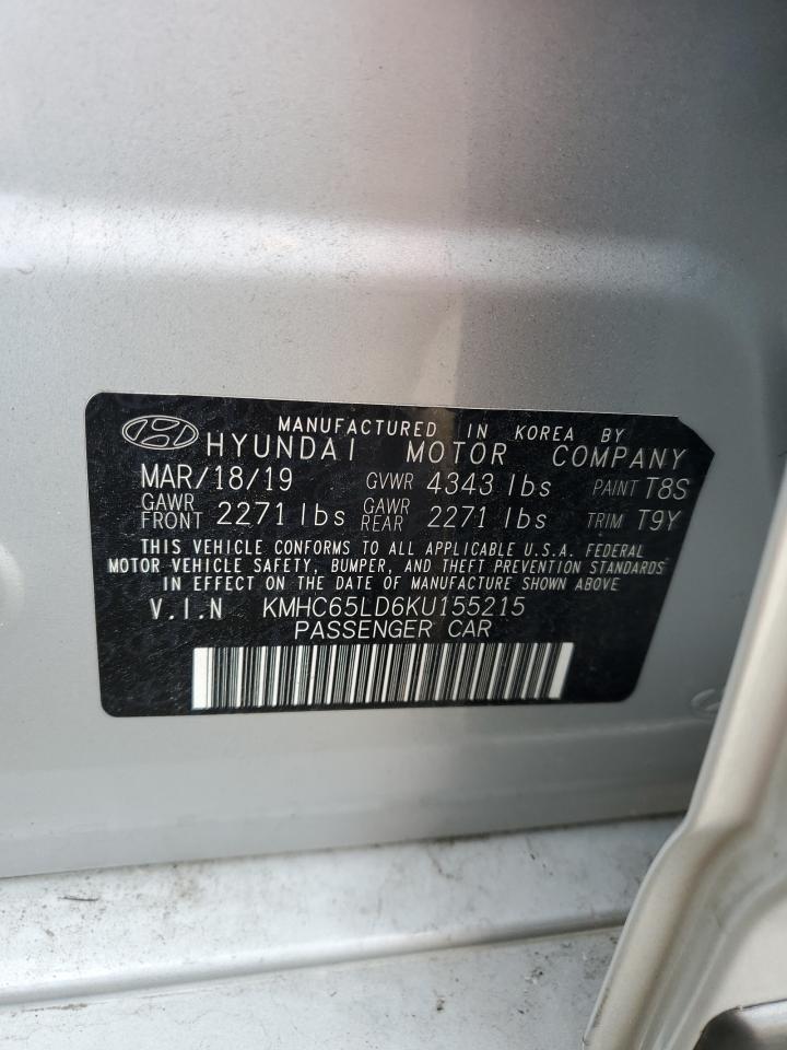 KMHC65LD6KU155215 2019 Hyundai Ioniq