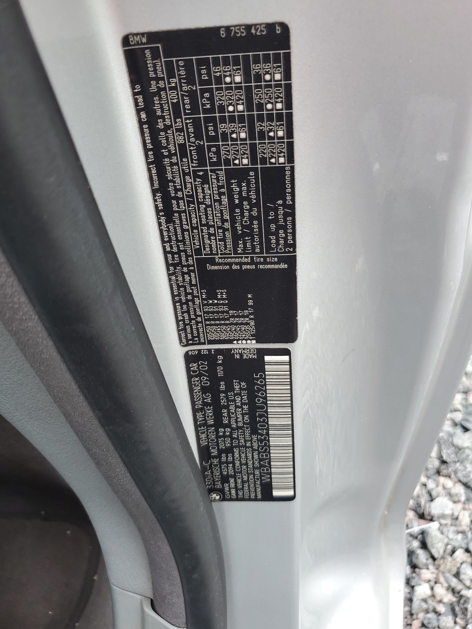 WBABS53403JU96265 2003 BMW 330 Ci