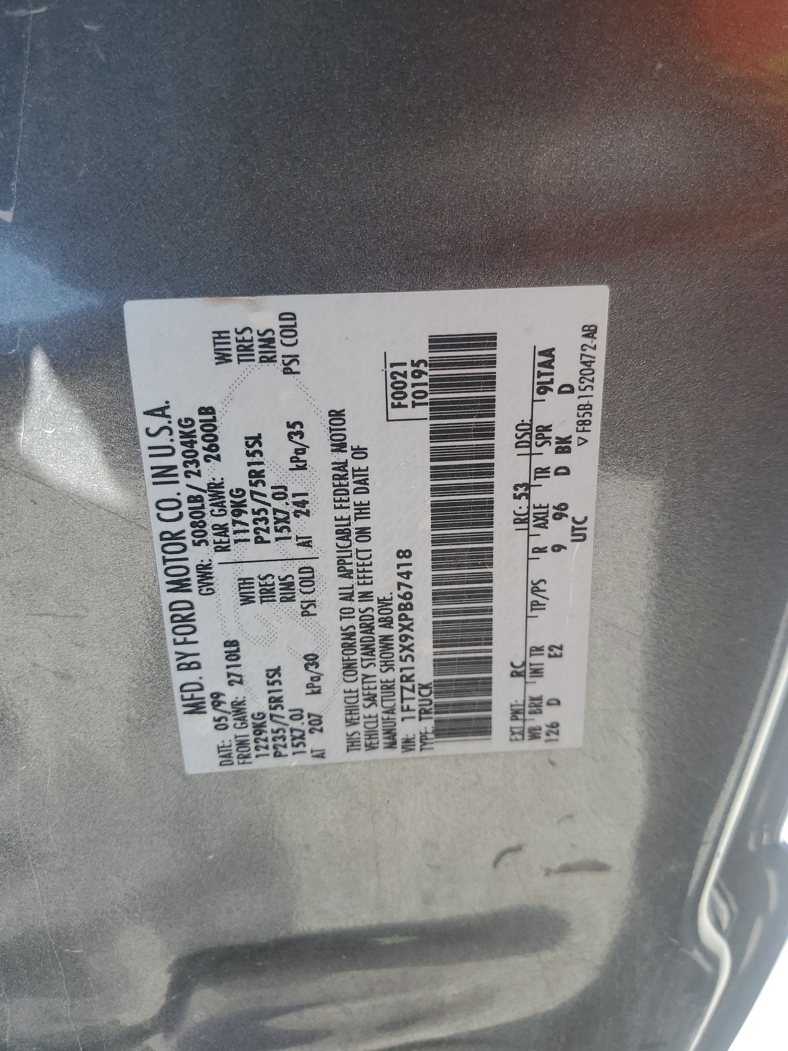 1FTZR15X9XPB67418 1999 Ford Ranger Super Cab