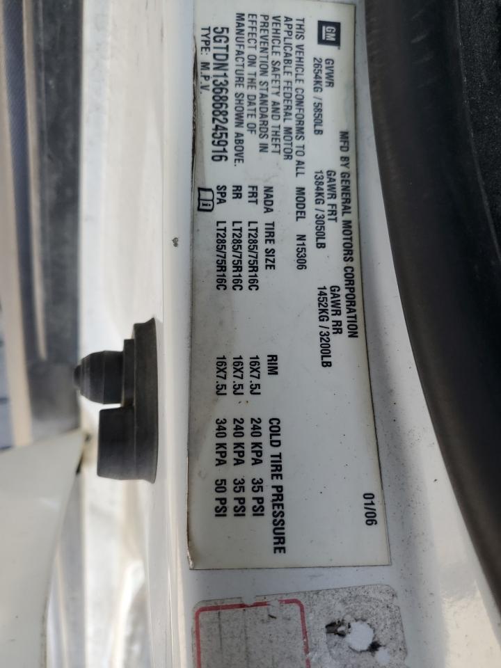 2006 Hummer H3 VIN: 5GTDN136868245916 Lot: 67730044