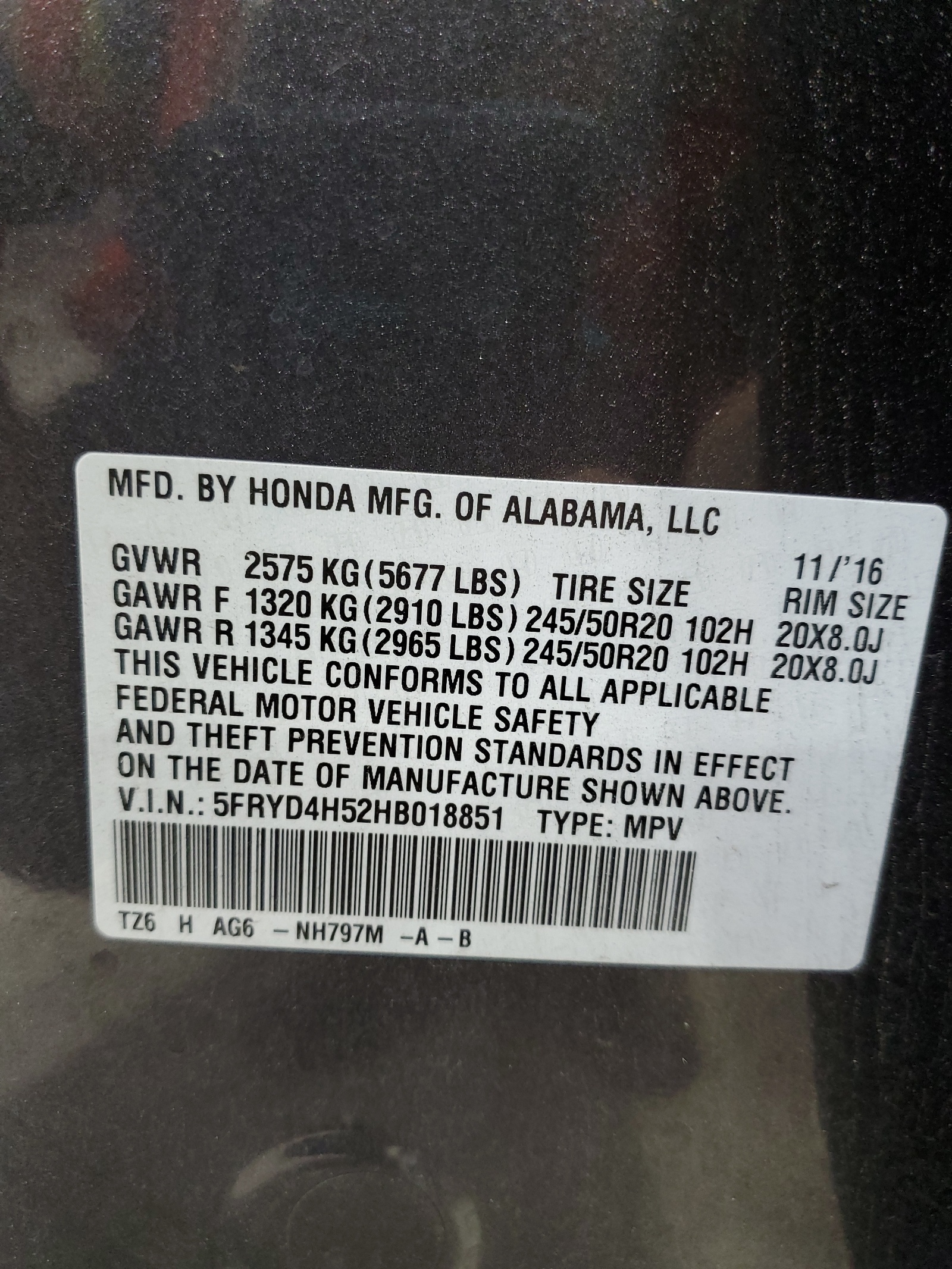 5FRYD4H52HB018851 2017 Acura Mdx Technology