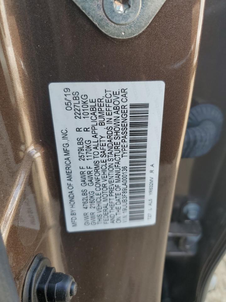 19UUB3F89LA000136 2020 Acura Tlx Advance