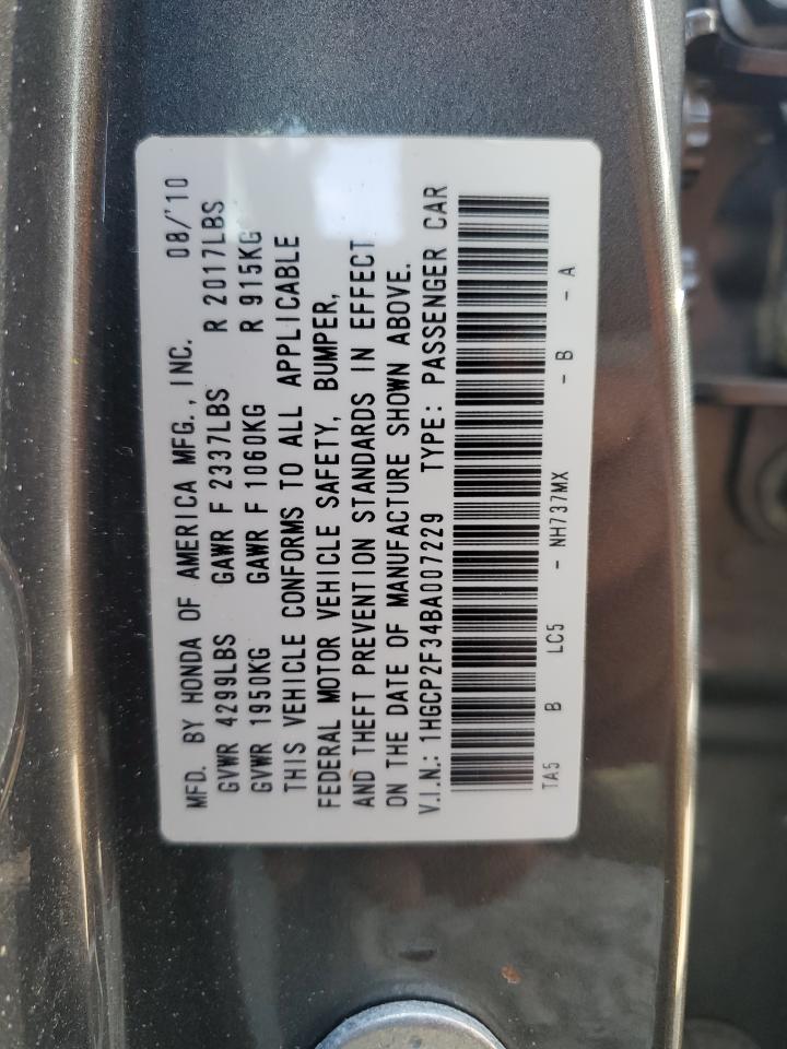 1HGCP2F34BA007229 2011 Honda Accord Lx