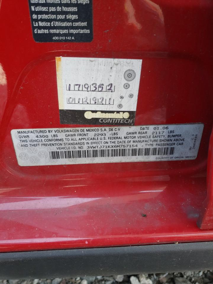 2006 Volkswagen Jetta Gli VIN: 3VWTJ71KX6M757154 Lot: 67023324