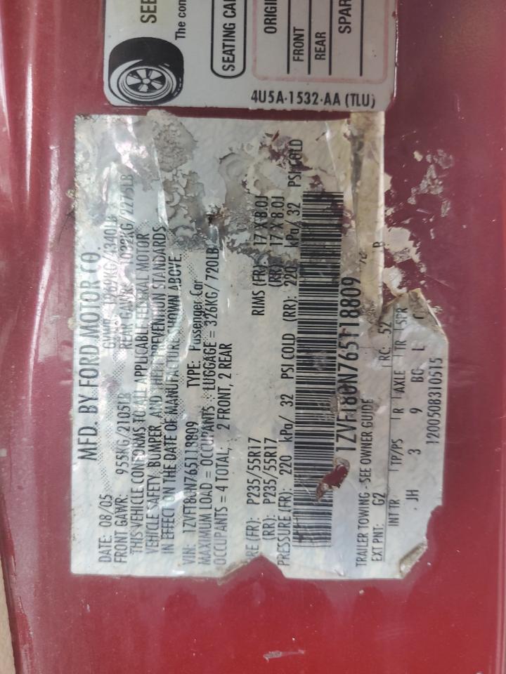 1ZVFT80N765118809 2006 Ford Mustang