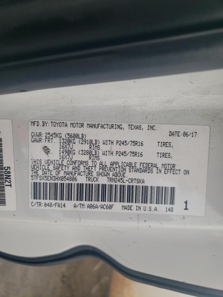 2017 Toyota Tacoma Access Cab VIN: 5TFSX5EN3HX054806 Lot: 65951674