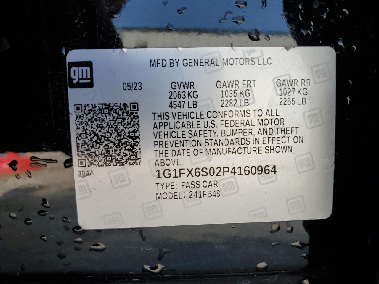 1G1FX6S02P4160964 2023 Chevrolet Bolt Ev 2Lt