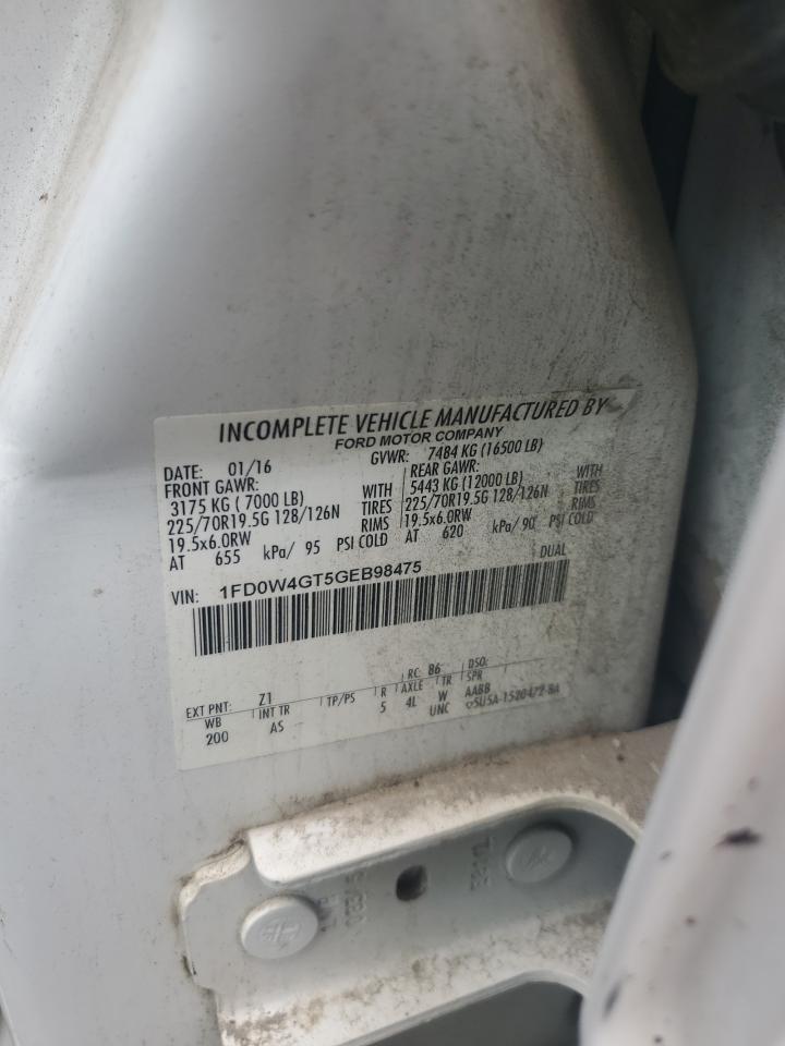 2016 Ford F450 Super Duty VIN: 1FD0W4GT5GEB98475 Lot: 66793564