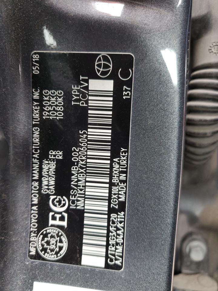 NMTKHMBX7KR066045 2019 Toyota C-Hr Xle