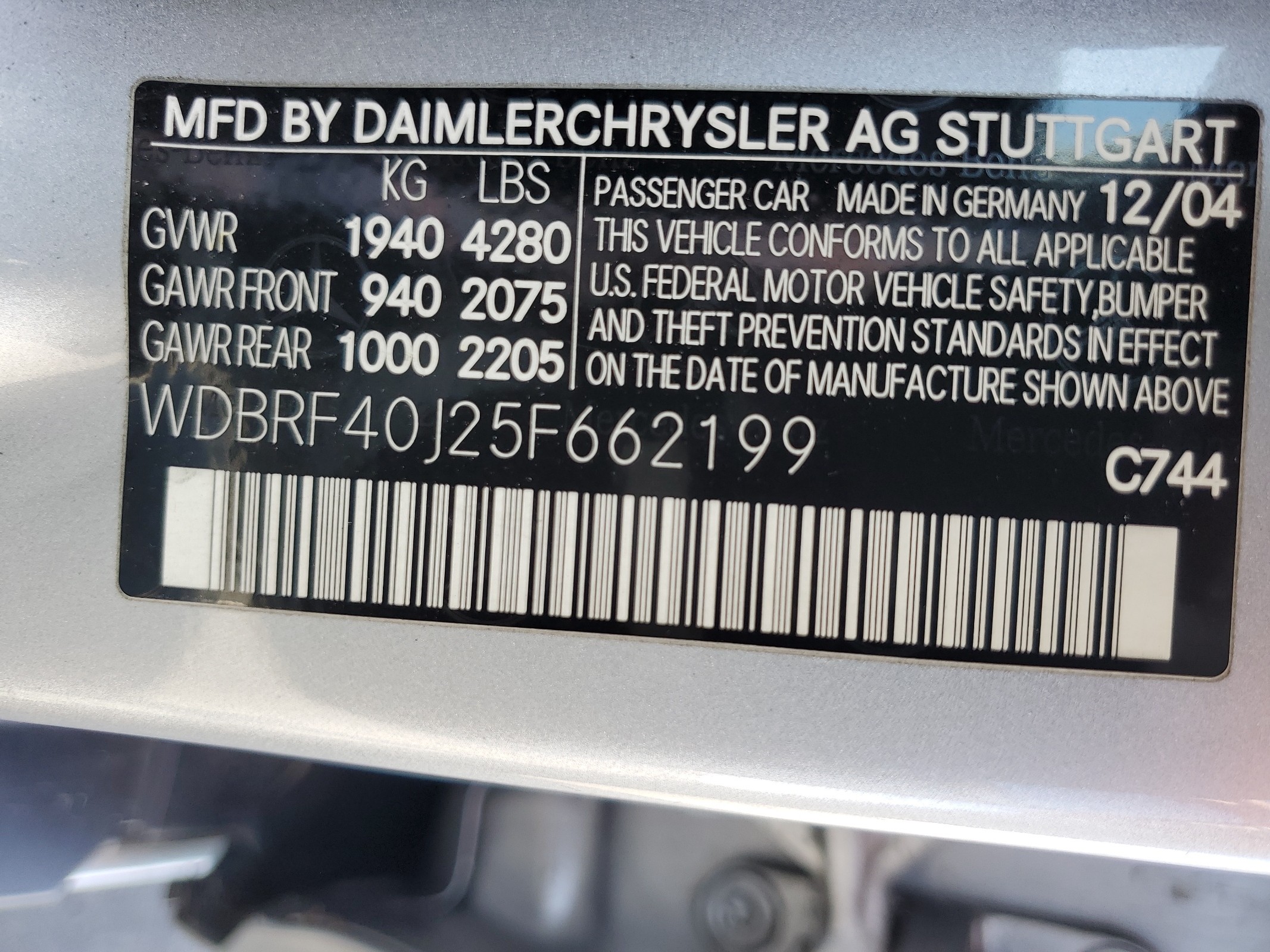 WDBRF40J25F662199 2005 Mercedes-Benz C 230K Sport Sedan