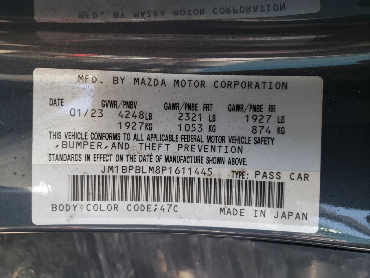 JM1BPBLM8P1611445 2023 Mazda 3 Preferred