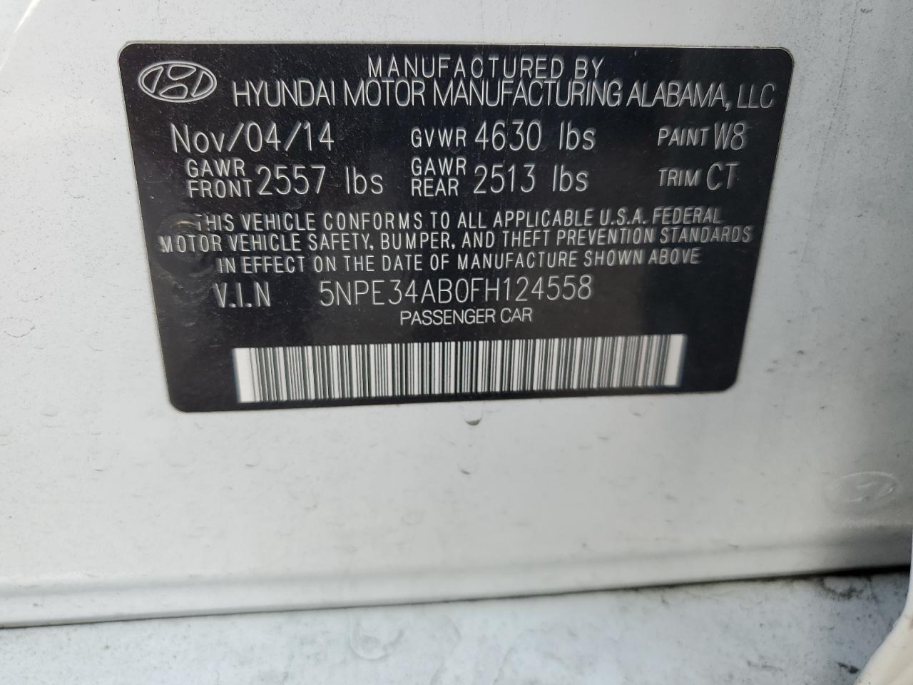 5NPE34AB0FH124558 2015 HYUNDAI SONATA - Image 13