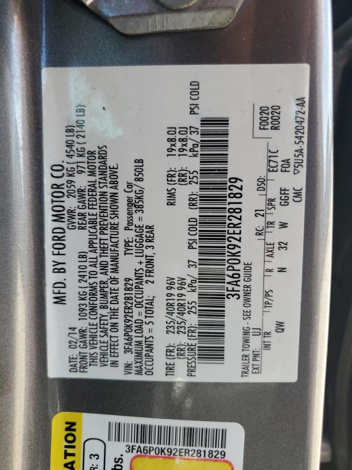 3FA6P0K92ER281829 2014 Ford Fusion Titanium