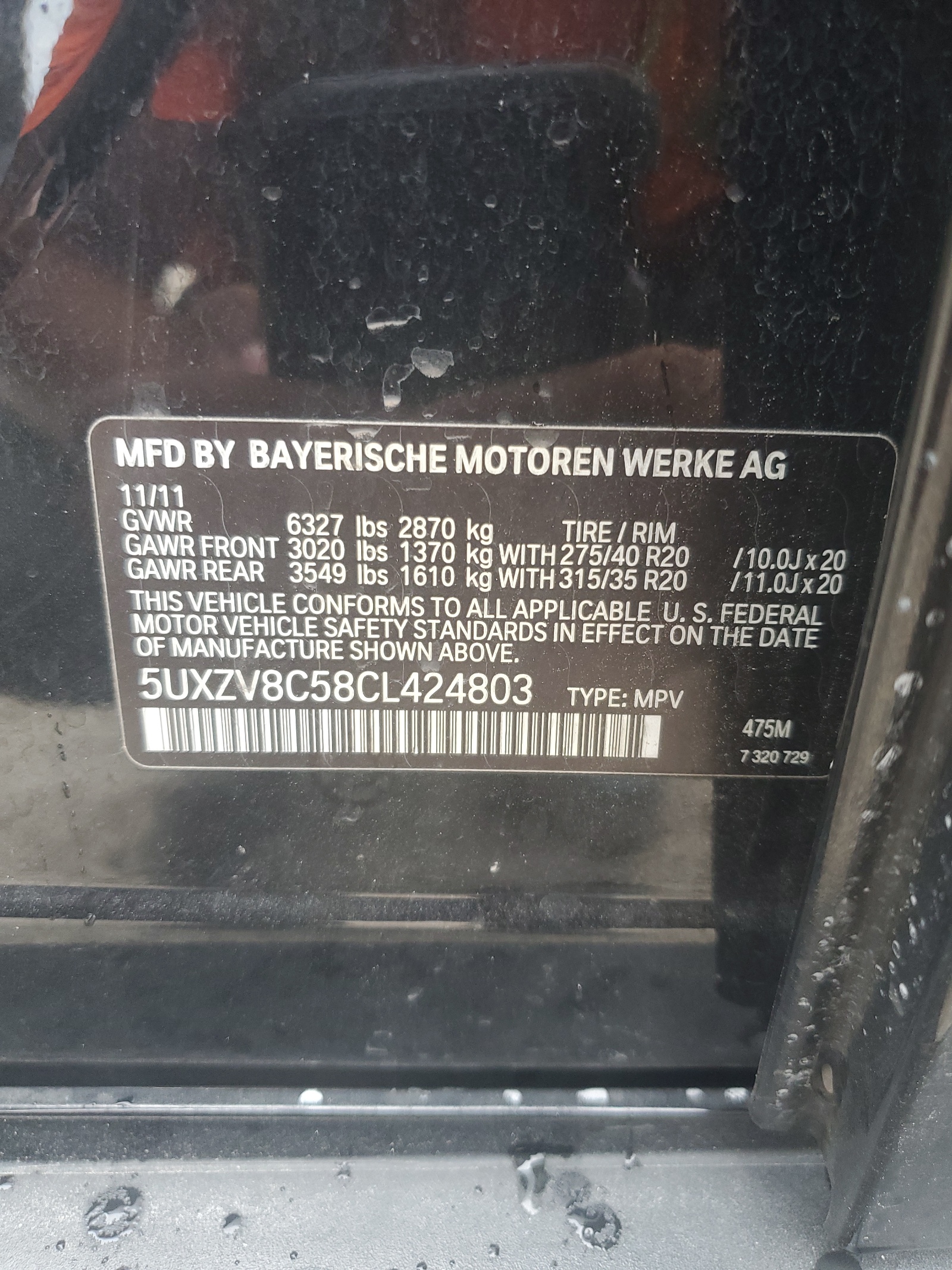 5UXZV8C58CL424803 2012 BMW X5 xDrive50I