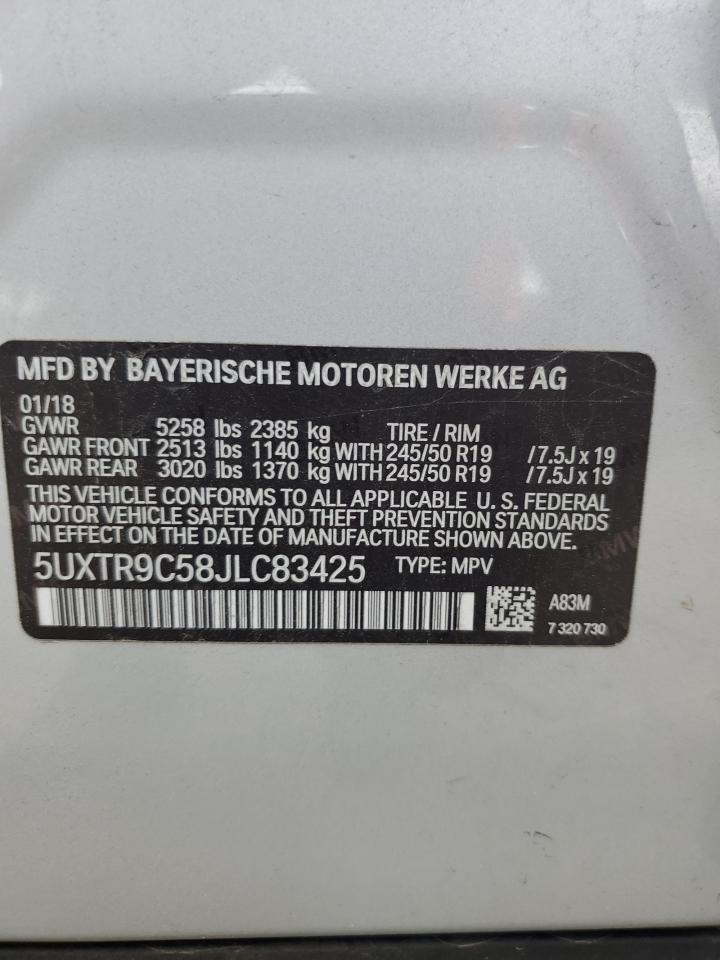 5UXTR9C58JLC83425 2018 BMW X3 xDrive30I