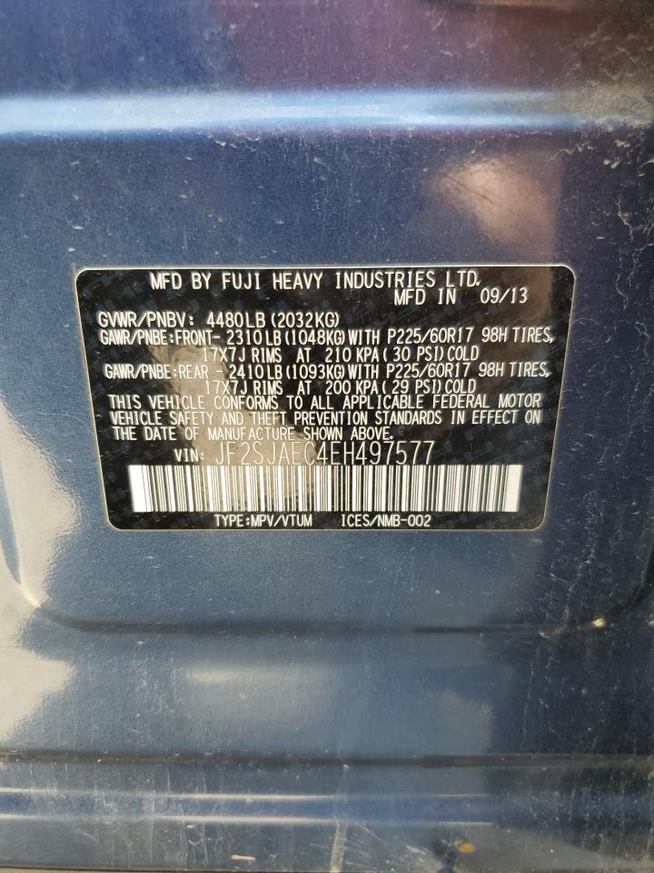 2014 Subaru Forester 2.5I Premium VIN: JF2SJAEC4EH497577 Lot: 68817884