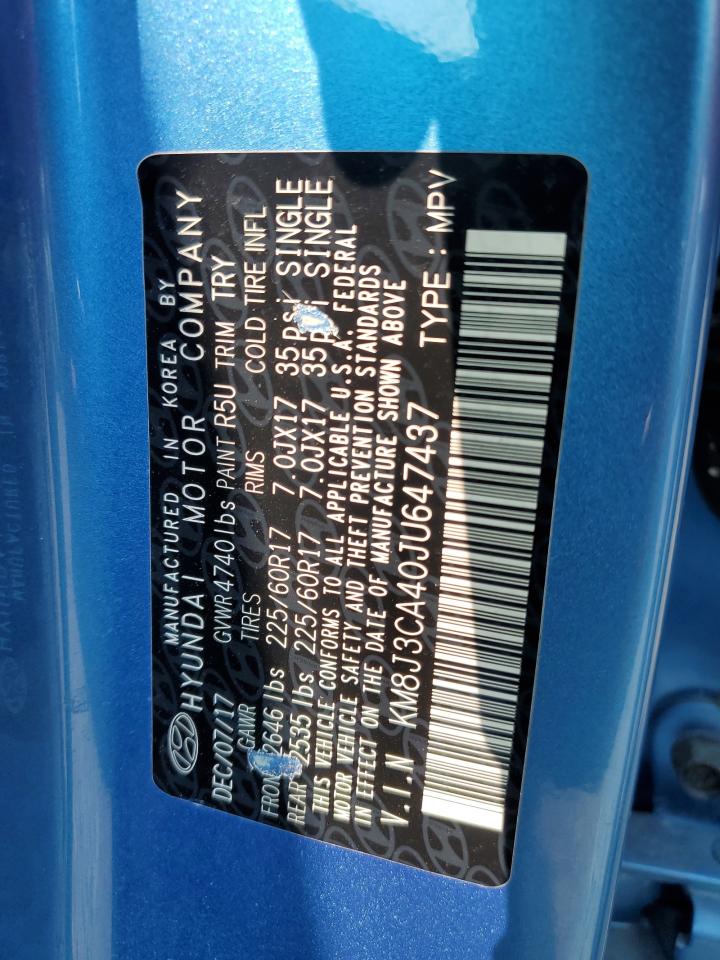 2018 Hyundai Tucson Sel VIN: KM8J3CA40JU647437 Lot: 67206684