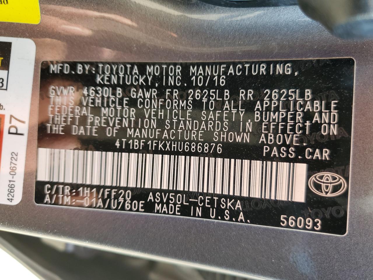 4T1BF1FKXHU686876 2017 TOYOTA CAMRY - Image 13