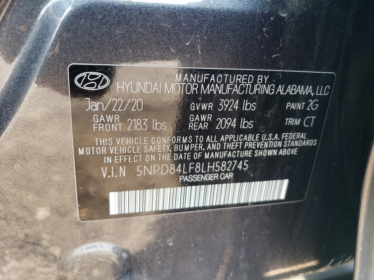 5NPD84LF8LH582745 2020 HYUNDAI ELANTRA - Image 12