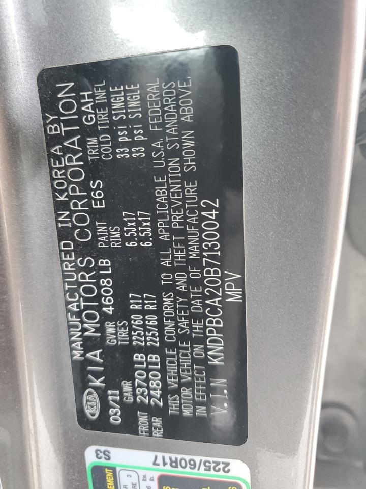 2011 Kia Sportage Lx VIN: KNDPBCA20B7130042 Lot: 67000814