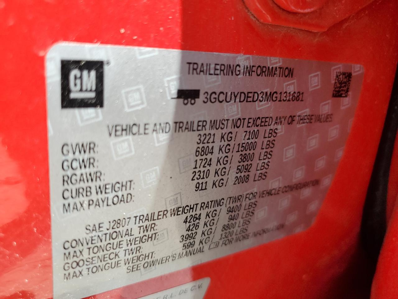 2021 Chevrolet Silverado K1500 Lt VIN: 3GCUYDED3MG131681 Lot: 68586294