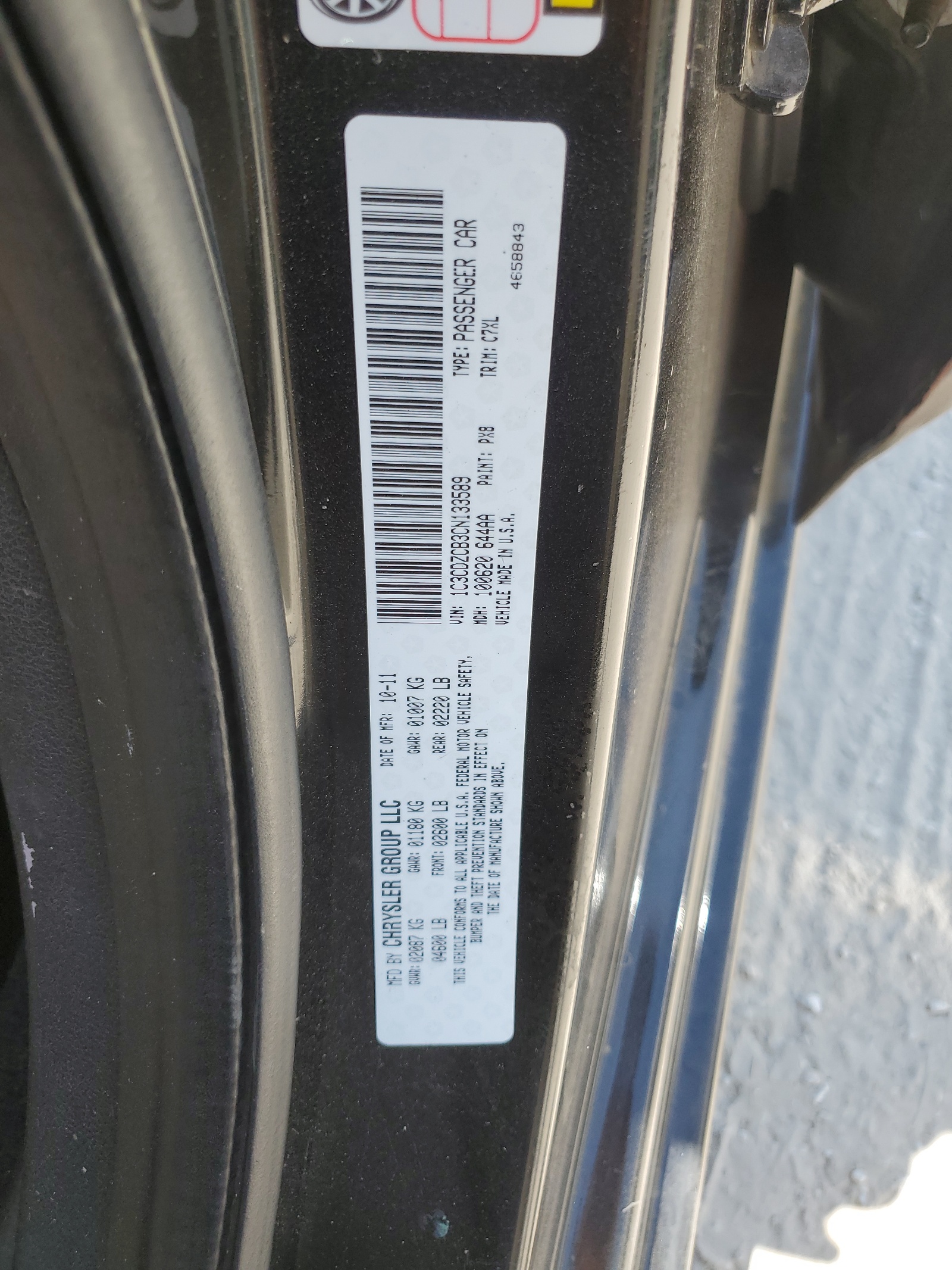 1C3CDZCB3CN133589 2012 Dodge Avenger Sxt