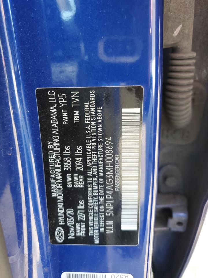 5NPLP4AG3MH008694 2021 Hyundai Elantra Limited