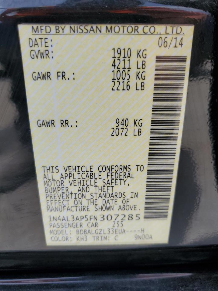 2015 Nissan Altima 2.5 VIN: 1N4AL3AP5FN307285 Lot: 68752754