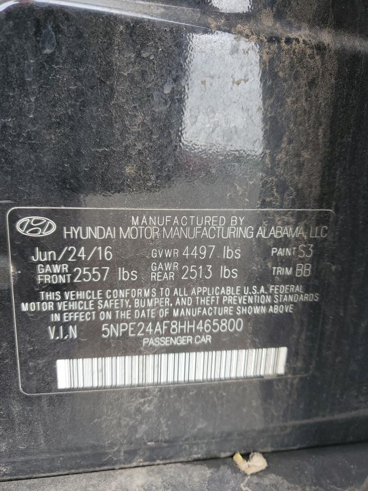 2017 Hyundai Sonata Se VIN: 5NPE24AF8HH465800 Lot: 66074784