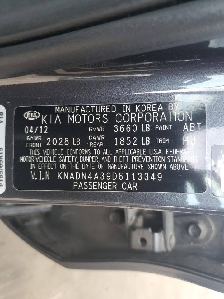 2013 Kia Rio Ex VIN: KNADN4A39D6113349 Lot: 68020634